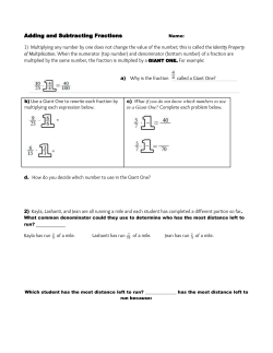 Adding and Subtracting Fractions