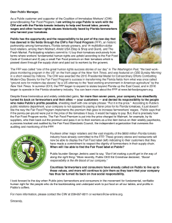 deliver a letter - Alliance for Fair Food