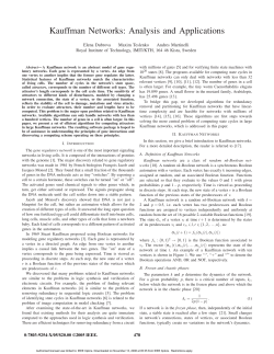 Kauffman Networks: Analysis and Applications