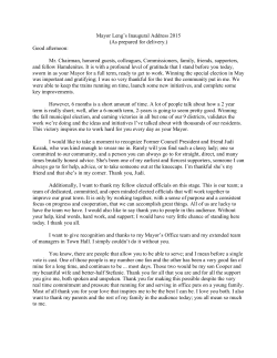 Mayor Leng`s Inaugural Address 2015 (As