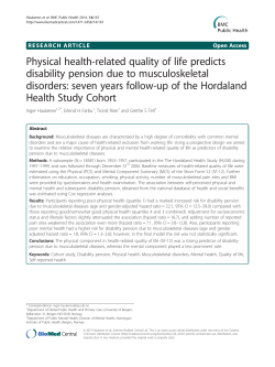 Physical health-related quality of life predicts disability pension due