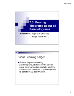 7.3: Proving Theorems about all Parallelograms
