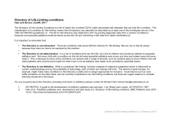 Directory of Life-Limiting conditions