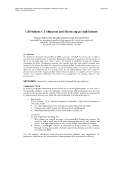GI@School: GI Education and Marketing at High Schools
