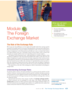 Module 42 The Foreign Exchange Market