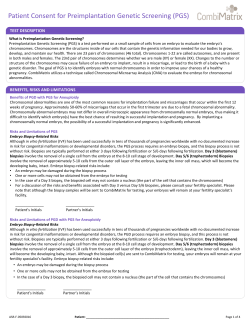 Patient Consent for Preimplantation Genetic