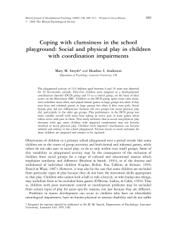 Coping with clumsiness in the school playground: Social and