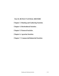 Chapter 3. HUNTING AND GATHERING SOCIETIES