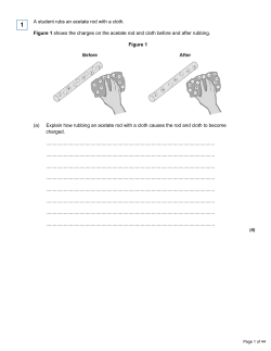 A student rubs an acetate rod with a cloth. Figure 1 shows the