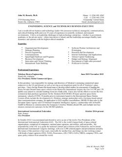Curriculum Vitae - John Glenn College of Public Affairs