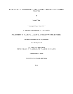 CASE STUDIES IN TEACHING EVOLUTION: THE INTERSECTION