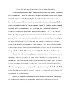 S(ervus): The Epigraphic Development of Slavery in