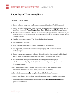Preparing and Formatting Notes
