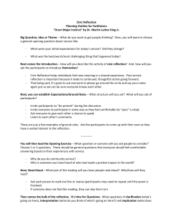 Civic Reflection Planning Outline for Facilitators “Drum Major Instinct