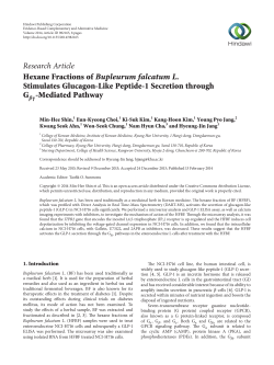 Hexane Fractions of Bupleurum falcatum L. Stimulates Glucagon
