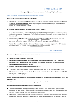 NHMRC Project Grants 2017 Writing an Effective Personnel Support