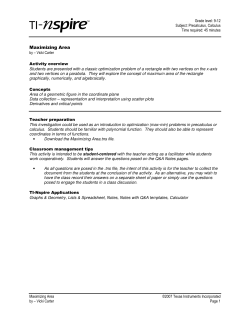 Maximizing Area - TI Education