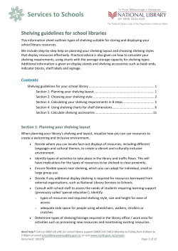 Shelving guidelines for school libraries