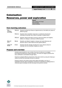 Colonisation: Resources, power and exploration