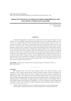 IMPACT OF FINANCIAL LEVERAGE ON FIRM`S PERFORMANCE
