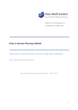 Entry in German Pharmacy Market - Otto-Wolff