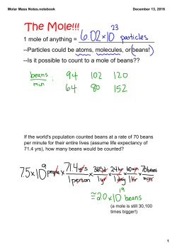 The Mole and Molar Mass
