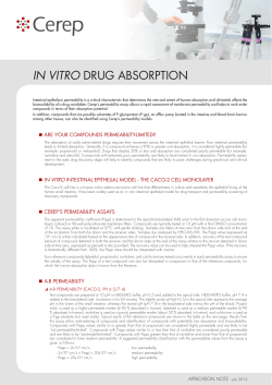 IN VITRO DRUg ABSORPTION
