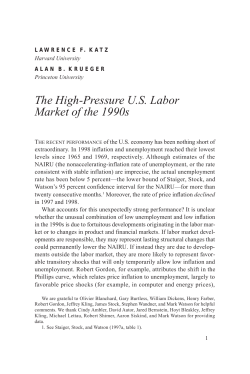 The High-Pressure US Labor Market of the 1990s
