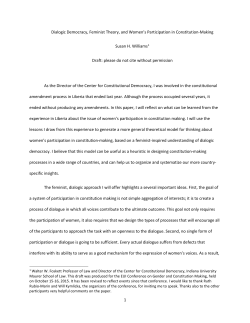 Dialogic Democracy, Feminist Theory, and