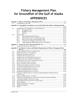 Fishery Management Plan for Groundfish of the Gulf of Alaska