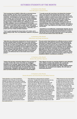 october students of the month