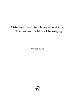 Citizenship and Statelessness in Africa: The law and politics of
