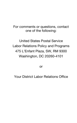 For comments or questions, contact one of the following