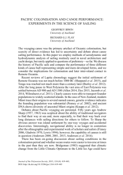 pacific colonisation and canoe performance: experiments in the