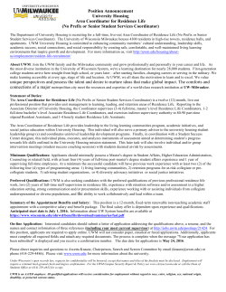 Area Coordinator Description