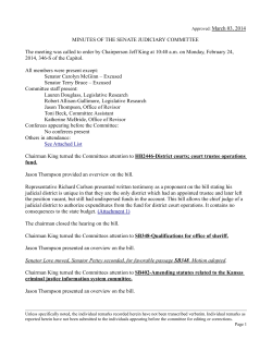 Approved: February 27, 2014 MINUTES OF THE SENATE
