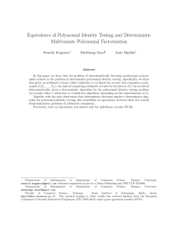 Equivalence of Polynomial Identity Testing and Deterministic