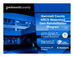 Gwinnett County`s NRCS Watershed Dam Rehabilitation Program