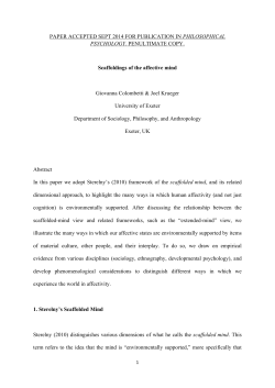 Scaffoldings of the affective mind