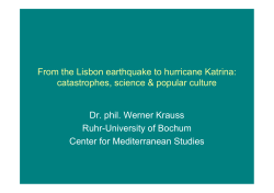 From the Lisbon earthquake to hurricane Katrina
