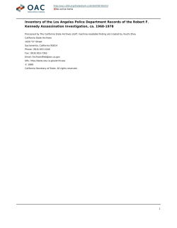 Los Angeles Police Department Records of the Robert F. Kennedy