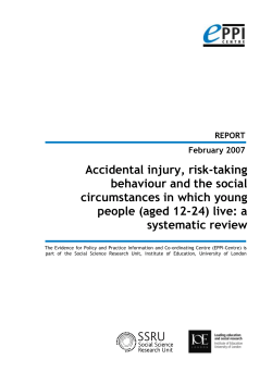 Accidental injury, risk taking behaviour and the social