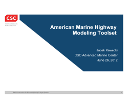 American Marine Highway Modeling Toolset