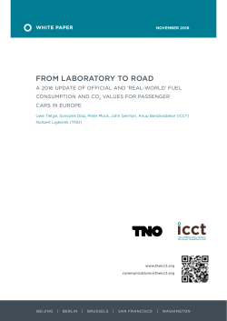 From laboratory to road: A 2016 update of official and