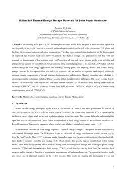 Molten Salt Thermal Energy Storage Materials for Solar