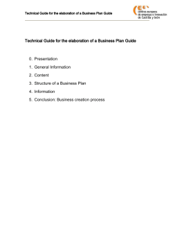 Technical Guide for the elaboration of a Business Plan Guide 0