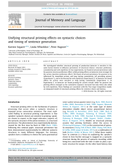 Unifying structural priming effects on syntactic