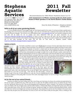 Stephens 2011 Fall Aquatic Newsletter Services