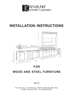 Laboratory Furniture Installation Manual
