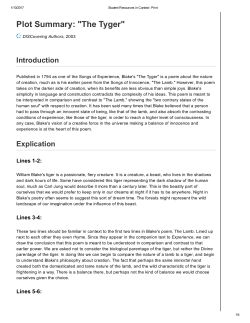 Plot Summary: "The Tyger"